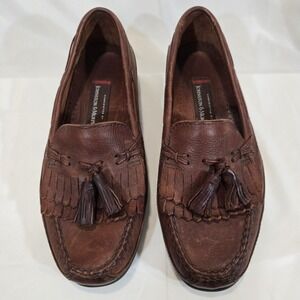 Johnston Murphy Men's Brown Leather Tassel Loafer Shoes Size 10.5 M